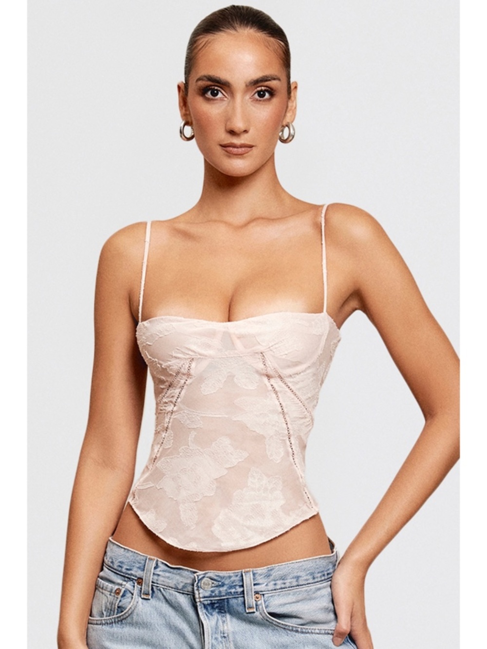 NEW House of CB Lisette Top Pale Pink Large+ (XL) with Plus Cup